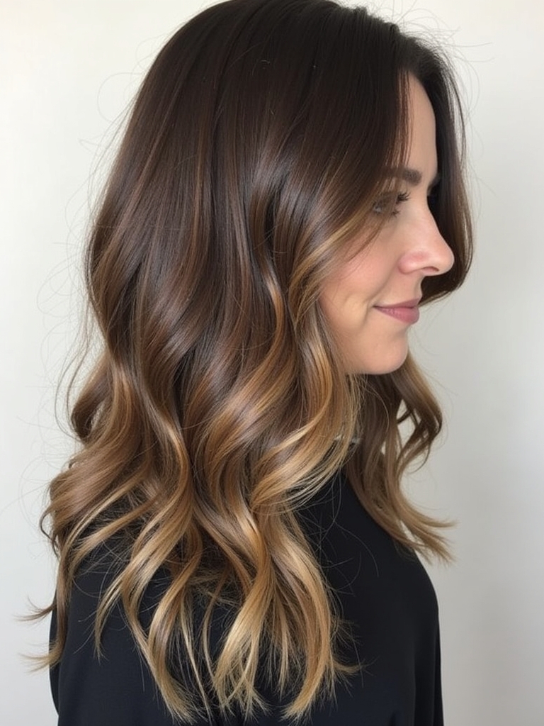 Hair Color Ideas For Brunettes : Toffee Highlights