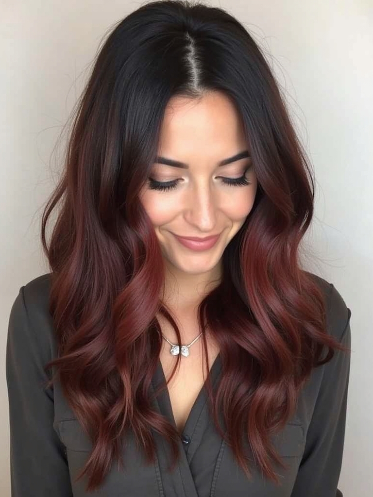 Hair Color Ideas For Brunettes : Espresso with Mahogany Highlights
