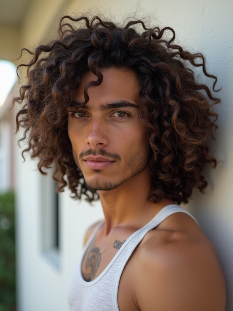 Hairstyles for Men Curly Hair: The Curly Pompadour