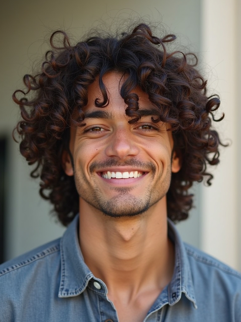 Curly Shag: Retro Mens Hairstyles Curly Hair
