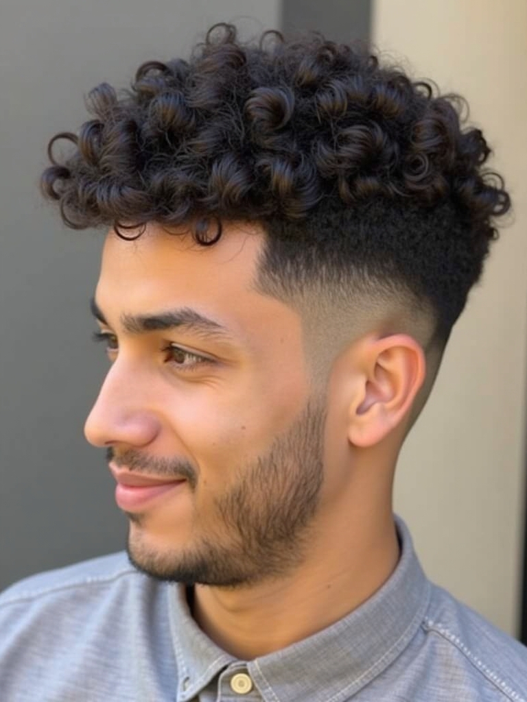 Men's Short Curly Hairstyle: The Clean Cut with Defined Curls