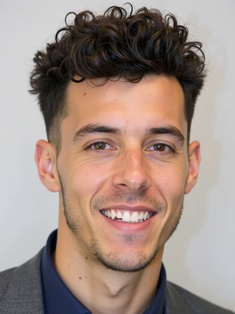 Men's Short Curly Hairstyle: The Curly Quiff