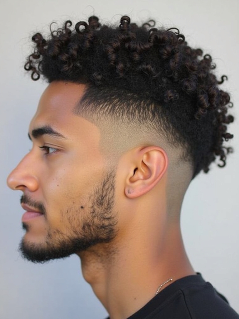 Men's Short Curly Hairstyle: The High and Tight