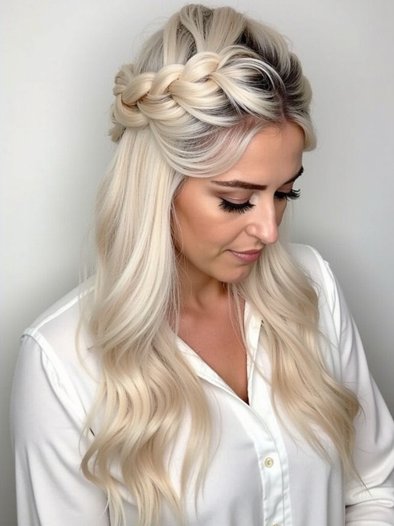Platinum Blonde Hair Color Ideas for Low Ponytail