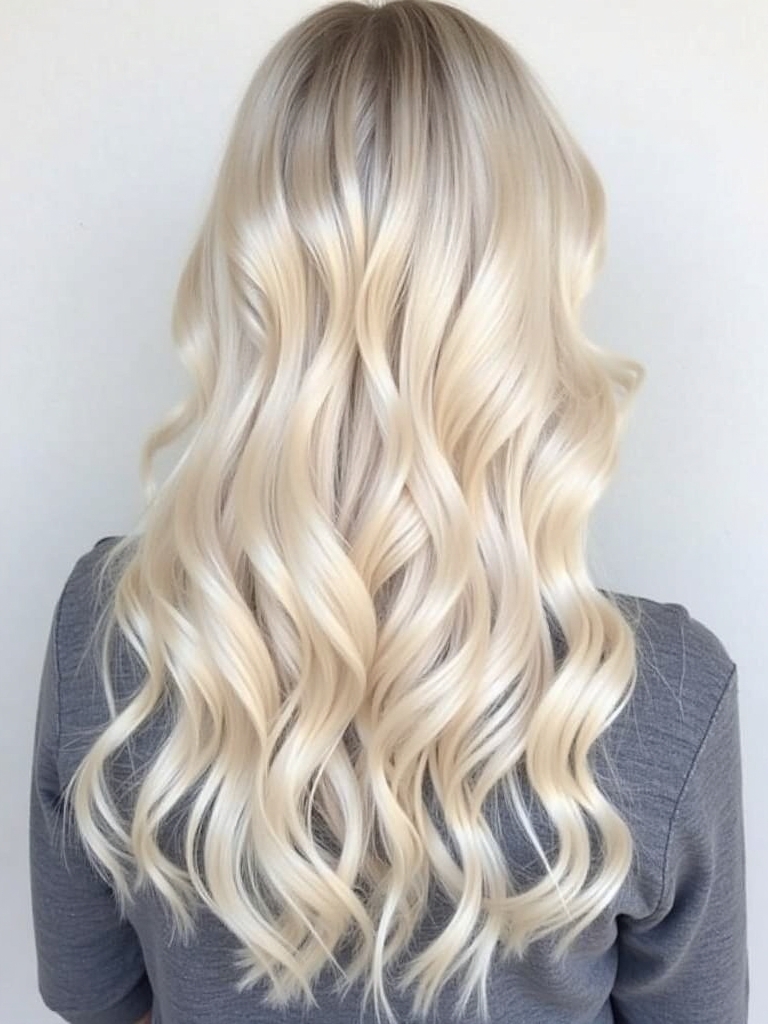 Platinum Blonde Hair Color Ideas for Half-Up Half-Down Style