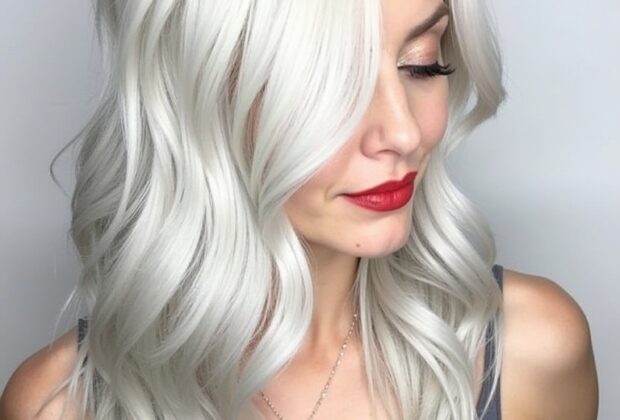 Platinum Blonde Hair Color Ideas for Angled Lob