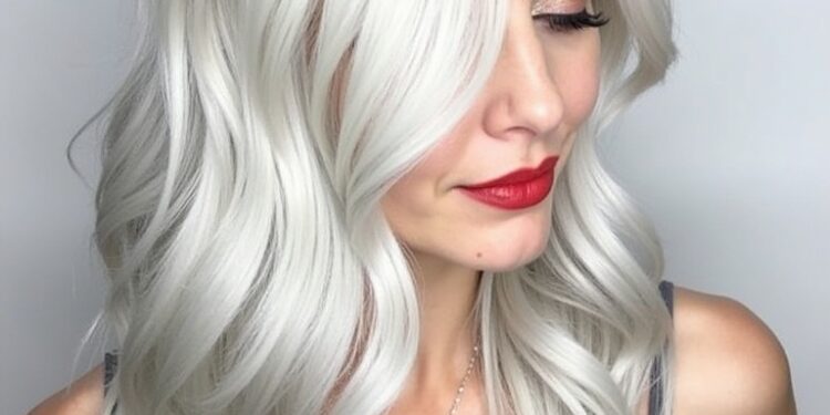 Platinum Blonde Hair Color Ideas for Angled Lob