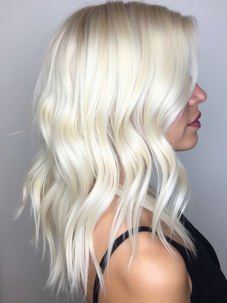 Platinum Blonde Hair Color Ideas for Blunt Bangs