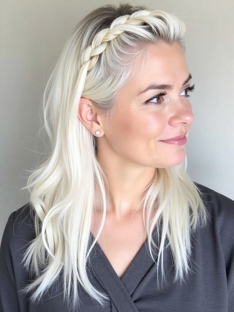 Platinum Blonde Hair Color Ideas for Braided Updo