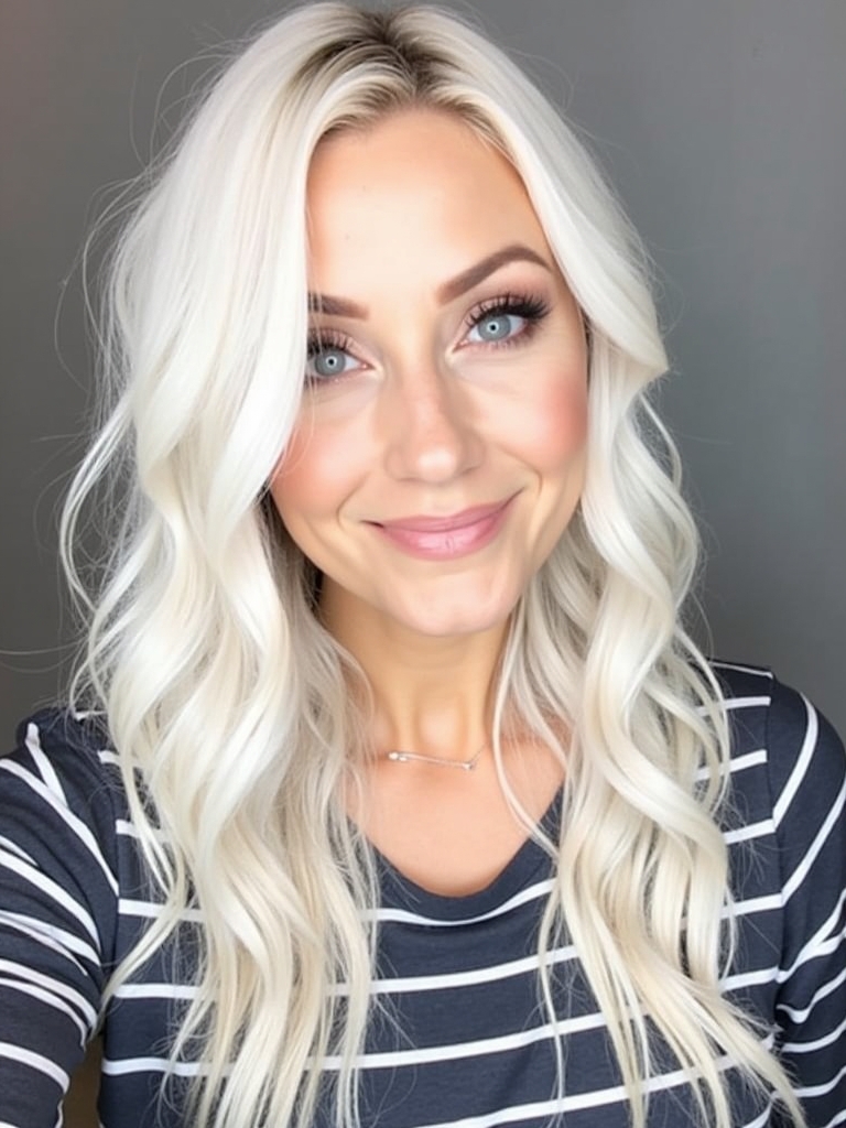 Platinum Blonde Hair Color Ideas for Long Layered Hair
