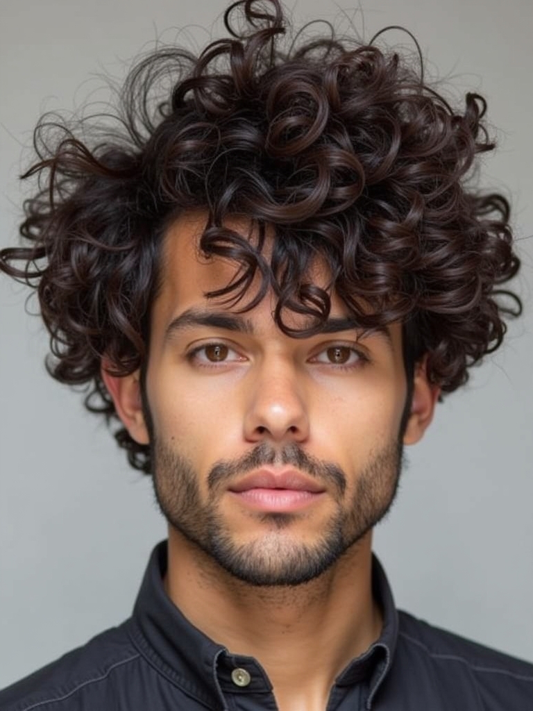 Temple Fade Curls: Modern Mens Hairstyles Curly Hair