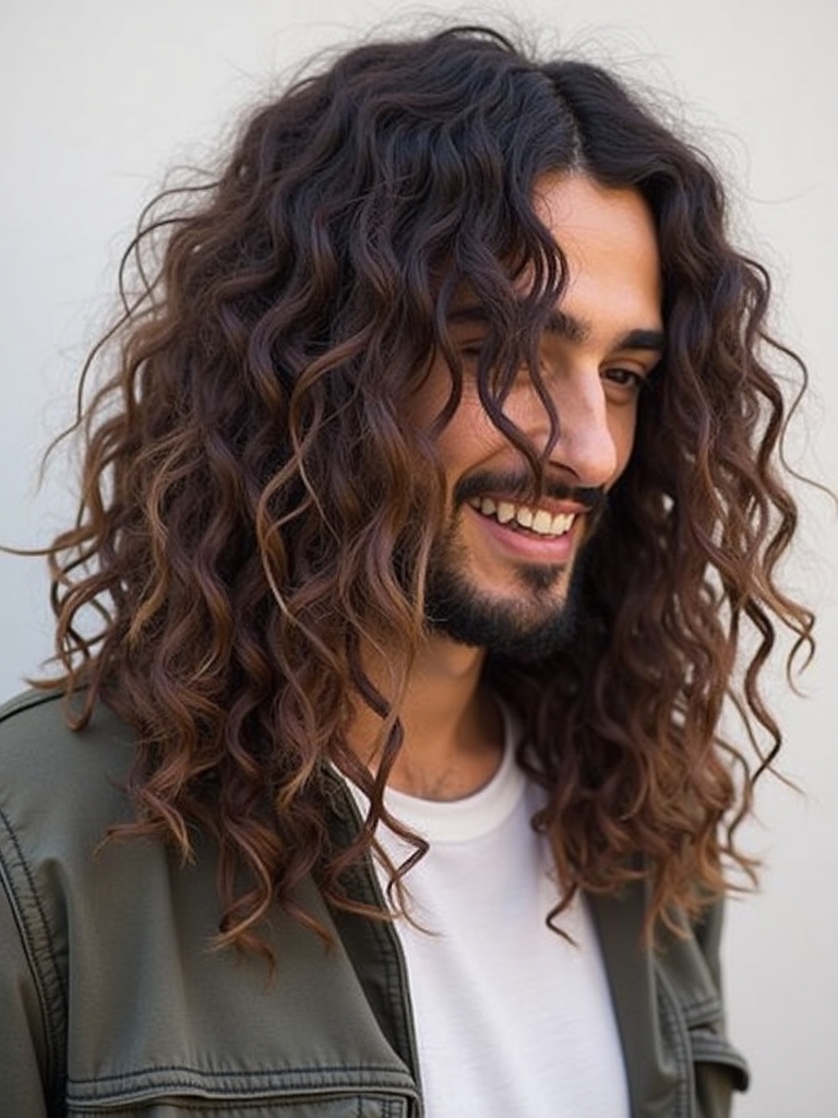 Curly Perm: Styled Mens Hairstyles Curly Hair