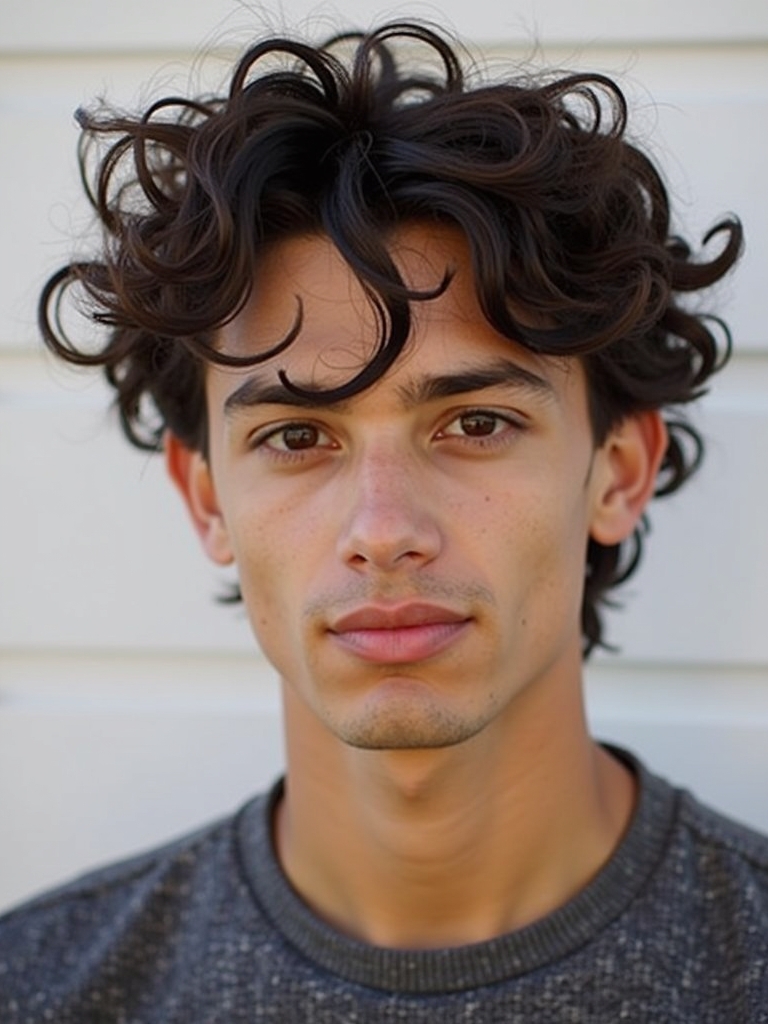 Shoulder Length Curls: Laid-back Mens Hairstyles Curly Hair