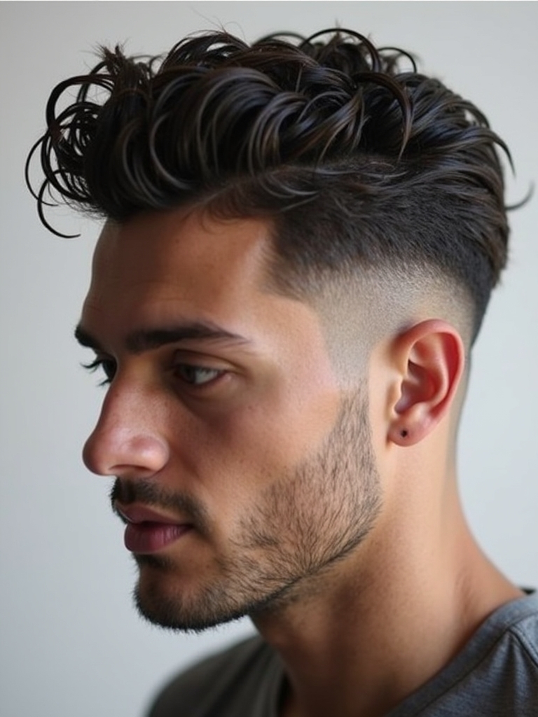 Curly Quiff: Modern Mens Hairstyles Curly Hair