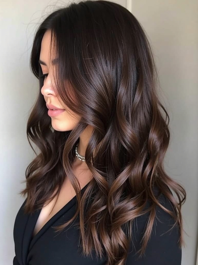 Winter Hair Color Ideas: Chocolate Cherry Swirl